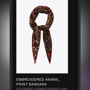 Leopard Print bandana with Red Accents